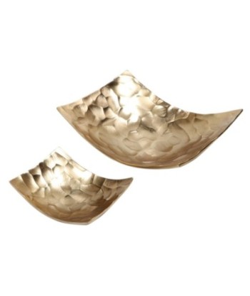 Bandeja dorada de aluminio para decoración elegante en el hogar