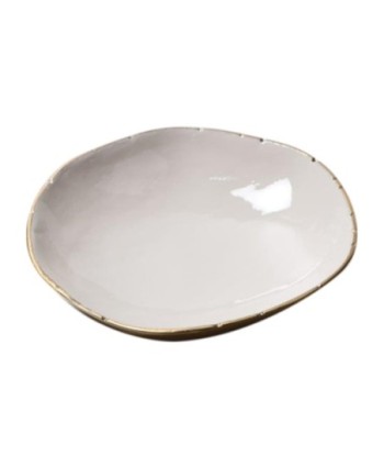 Cuenco grande de aluminio blanco para servir y decorar en casa