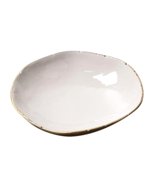 Cuenco mediano de aluminio blanco para decoración moderna y elegante en el hogar