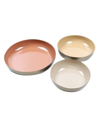 Set de 3 cuencos de metal para decoración del hogar