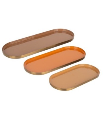 Bandejas metálicas decorativas para el hogar - Set de 3 unidades