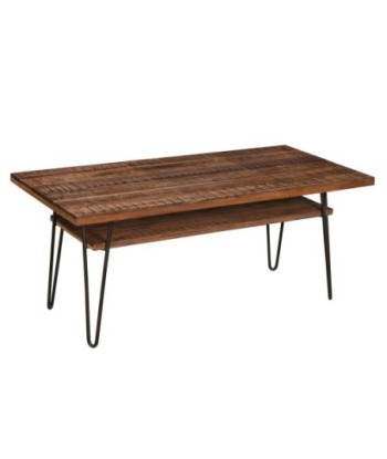 Mesa auxiliar industrial de madera y metal para decoración hogar y oficina