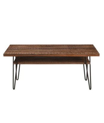 Mesa auxiliar industrial de madera y metal para decoración hogar y oficina