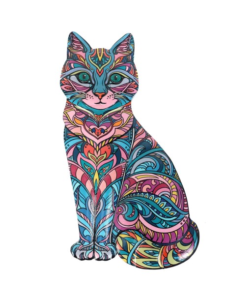 ORIGEN Home Decor Gato Jardin Figura de Gato Azul 31x17x1cm