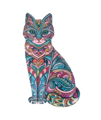 ORIGEN Home Decor Gato Jardin Figura Azul 23x13x1cm | Adorno Pared Metal Resistente