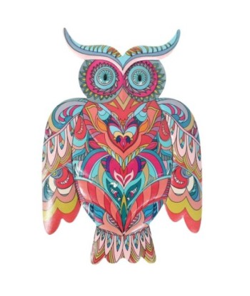 ORIGEN Home Decor Buho Jardin | Figura de Búho Naranja - 31x21x1cm para Decoración de Exterior