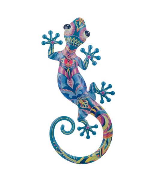 ORIGEN Home Decor Lagarto Jardin Figura de Lagarto Azul - 30x14x1cm