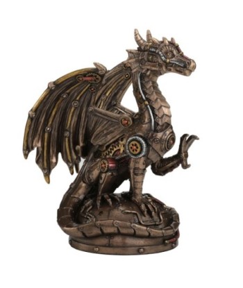 ORIGEN Home Decor DragóN Engranaje Mec Nico Fantasia Figura Diosa Gris 21x12x17cm