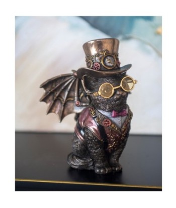 ORIGEN Home Decor Gato Inventor Victoriano Fantasia Figura Diosa Gris 14x11x9cm