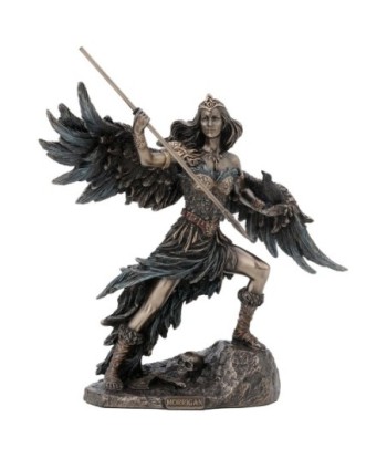 ORIGEN Home Decor Morrigan Reina Celta Bronce Figura Diosa Gris 22x22x11cm