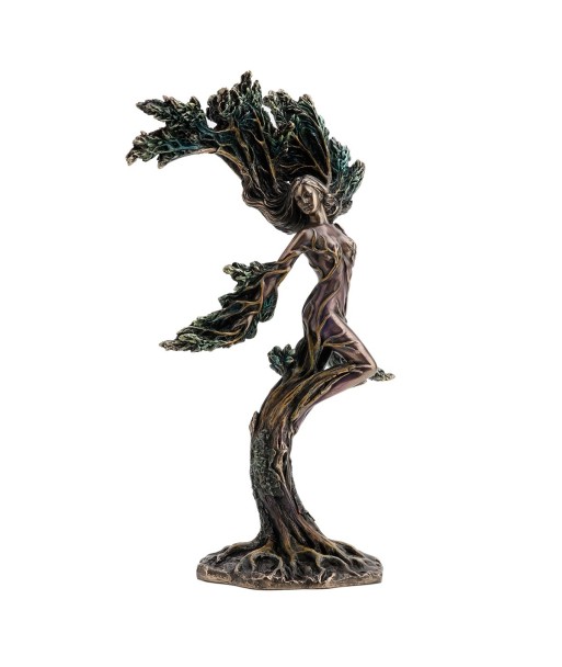 ORIGEN Home Decor Ninfa Meliae Ninfa Arbol Bronce Figura Diosa Gris 25x16x9cm