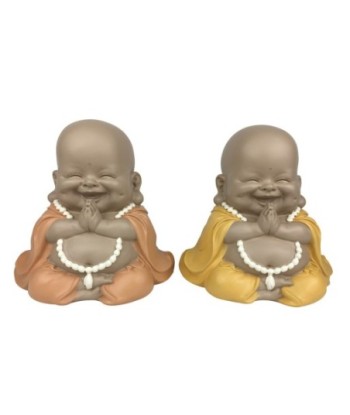 ORIGEN Home Decor Buda Maitreya 2U Budas Figura de Buda Marrón - 20x15x10cm