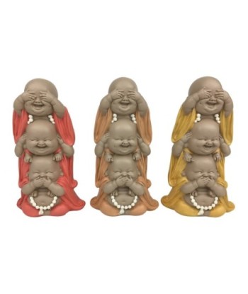 ORIGEN Home Decor Monjes No Ve Oye Habla 3U Budas | Figura de Buda Multicolor - 18x10x7cm
