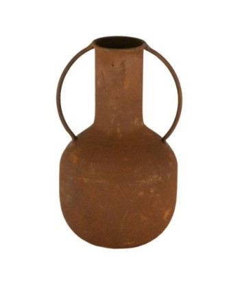 Jarrón Decorativo Metálico Marrón Rústico 18,5 cm - Ideal para Decoración del Hogar y Regalos