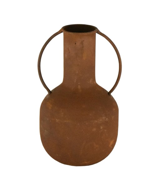 Jarrón Decorativo Metálico Marrón Rústico 18,5 cm - Ideal para Decoración del Hogar y Regalos