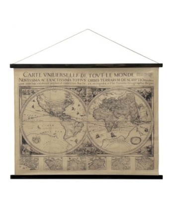 ORIGEN Home Decor Lienzo Enrollable Mapamundi Cuadros Marrón Rectangular 75x100x2cm
