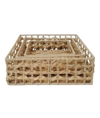 Pack de 3 cestas de jacinto de agua naturales para decoración