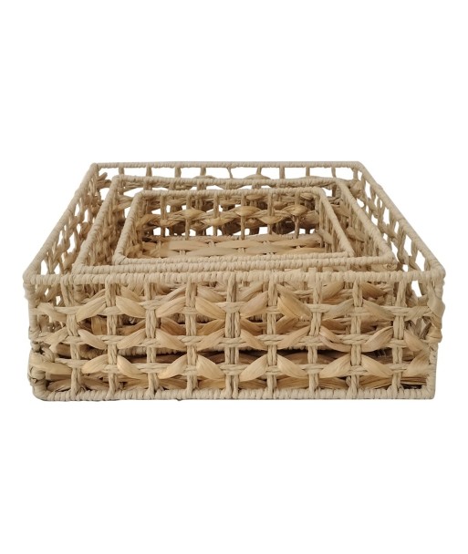 Pack de 3 cestas de jacinto de agua naturales para decoración