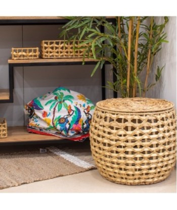 Pack de 3 cestas de jacinto de agua natural para decoración del hogar