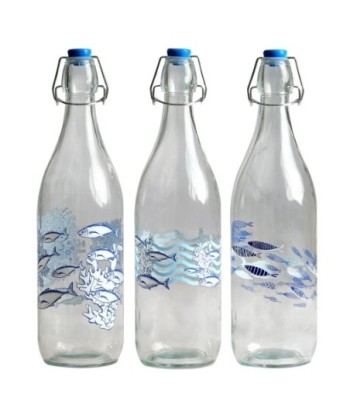 ORIGEN Home Decor Botella Con Tapon 3U Utensilios Transparente - 32x9x9cm para Cocina