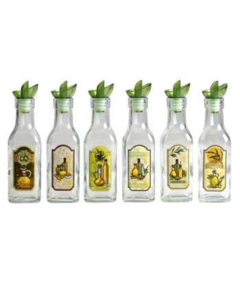 ORIGEN Home Decor Aceitera 6U Utensilios | Aceitera Transparente - 19x5x5cm