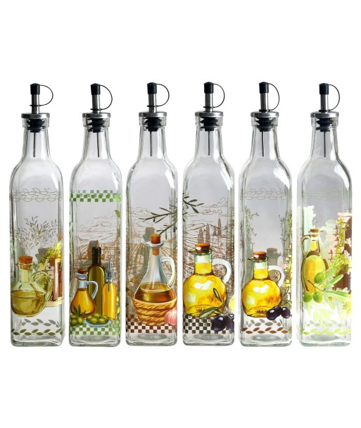 ORIGEN Home Decor Aceitera 6U Utensilios | Aceitera Transparente - 29x6x6cm