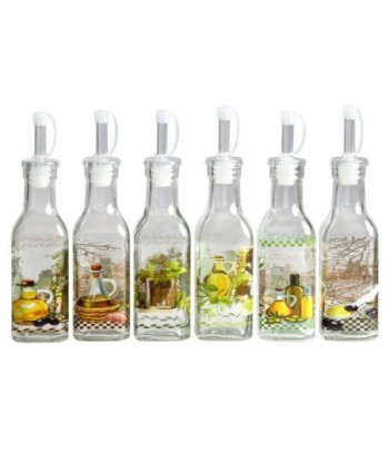 ORIGEN Home Decor Aceitera 6U Utensilios | Aceitera Transparente - 20x5x5cm