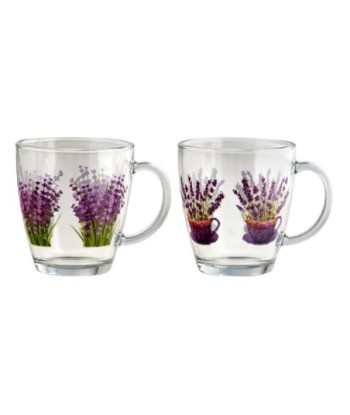 ORIGEN Home Decor Vaso 2U Utensilios | Vaso Lila - 10x12x9cm Cristal Vidrio