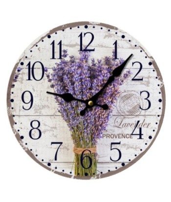 Reloj Lavanda Moderno de Pared, Decoración Elegante para el Hogar, Reloj de MDF de Diseño Único, Ideal para Regalos