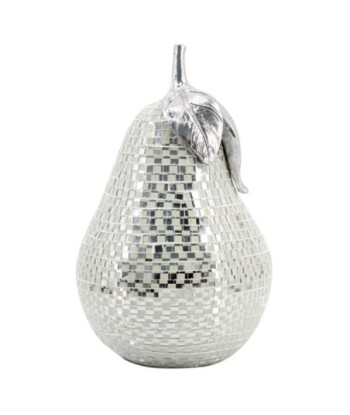ORIGEN Home Decor Pera Varios | Figura de Pera Plateado - 21x13x13cm