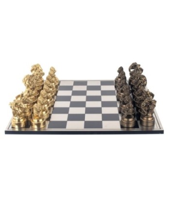 ORIGEN Home Decor Ajedrez Juegos de Madera | Regalo Ideal para Niños y Adultos - Gris - 16x60x61cm