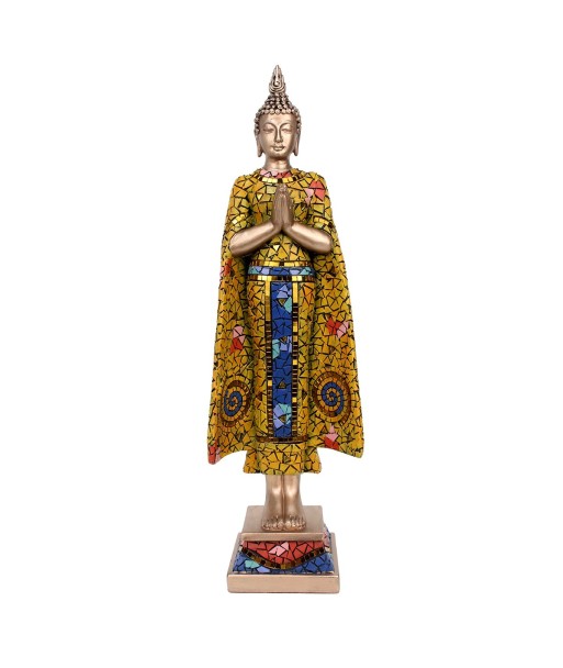 ORIGEN Home Decor Buddha Budas Figura de Buda Naranja - 43x13x9cm Resina Alta Calidad