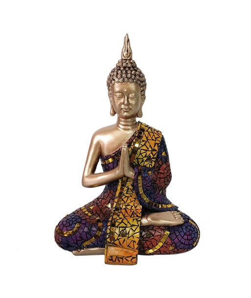 ORIGEN Home Decor Buddha Budas | Figura de Buda Gris - 21x16x11cm