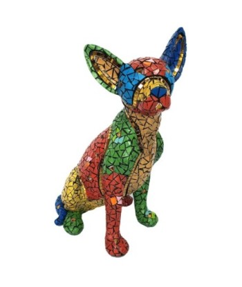 Figura de Perro Chihuahua de Resina Multicolor para Decoración del Hogar