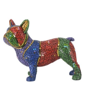 ORIGEN Home Decor Perro Bulldog Animales Figura de Perro Azul - 27x34x15cm