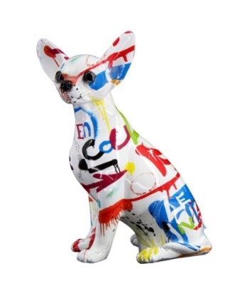 ORIGEN Home Decor Perro Chihuahua Blanco - Figura de Perro Resina 25x19x12cm