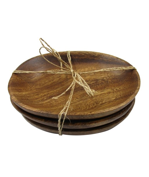 ORIGEN Home Decor Platos 3U Utensilios | Plato Marrón de Madera de Acacia - 5x14x11cm