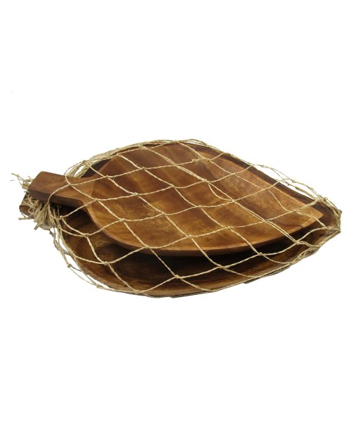ORIGEN Home Decor Bandejas Hoja 2U Utensilios | Bandeja Marrón - 5x36x21cm