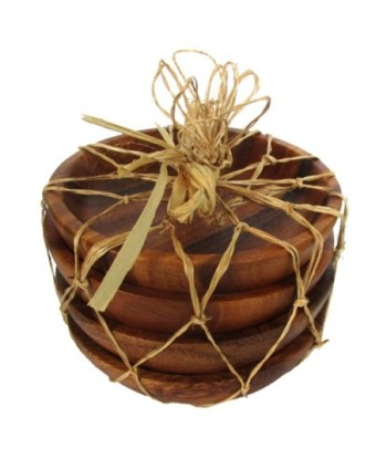 ORIGEN Home Decor Cuencos 4U Utensilios | Cuenco Bol Marrón - 7x11x11cm