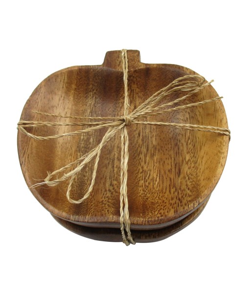 ORIGEN Home Decor Cuencos Manzana 3U Utensilios | Cuenco Bol Marrón - 7x11x11cm