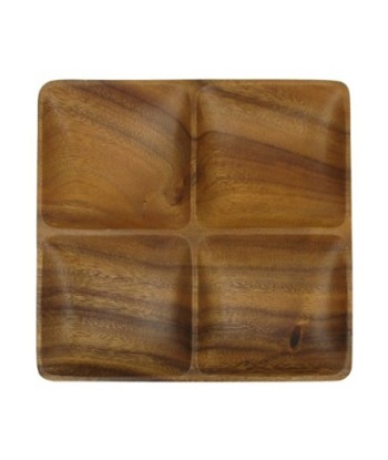 ORIGEN Home Decor Bandeja 4 Compartimentos Utensilios | Bandeja Marrón Cuadrado - 3x24x24cm