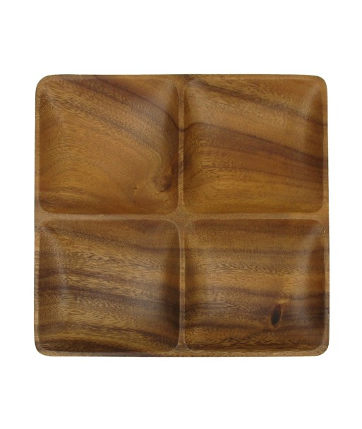 ORIGEN Home Decor Bandeja 4 Compartimentos Utensilios | Bandeja Marrón Cuadrado - 3x24x24cm