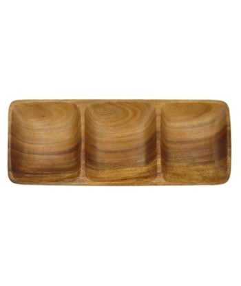ORIGEN Home Decor Bandeja 3 Compartimentos Utensilios | Bandeja Marrón Rectangular - 3x31x13cm