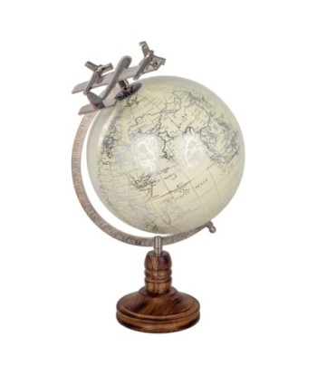 ORIGEN Home Decor Globo Globos Mundo Blanco Redondo 35x25x20cm