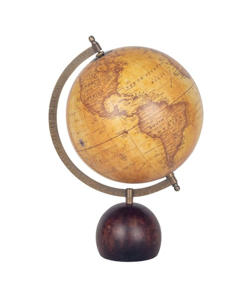 ORIGEN Home Decor Globo Globos Mundo | Beige Redondo - 33x23x20cm