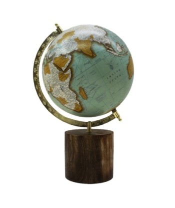 ORIGEN Home Decor Globo Globos Mundo Azul Redondo - 42x28x25cm