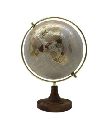 ORIGEN Home Decor Globo Globos Mundo Gris Redondo 32x23x20cm