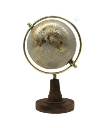 ORIGEN Home Decor Globo Globos Mundo Gris Redondo 24x16x13cm
