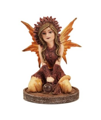 ORIGEN Home Decor Hada Sentada Fantasia Marrón Resina 10x8x7cm