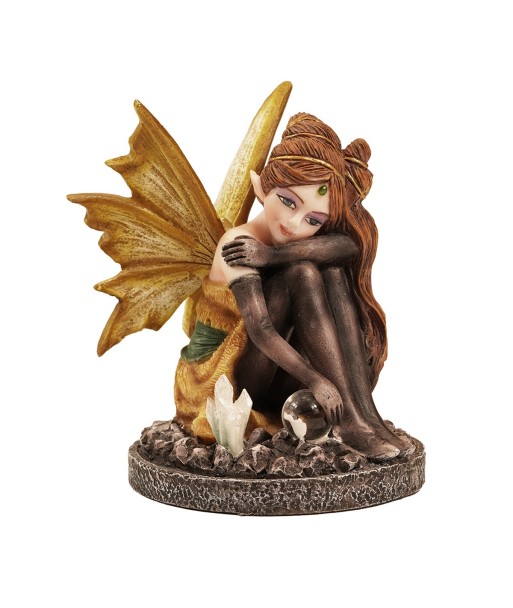 ORIGEN Home Decor Hada Sentada Fantasia | Figura de Hada Marrón - 9x7x7cm